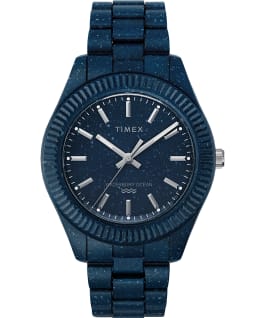 Waterbury Ocean 42mm Recycled Plastic Bracelet Watch Blue large