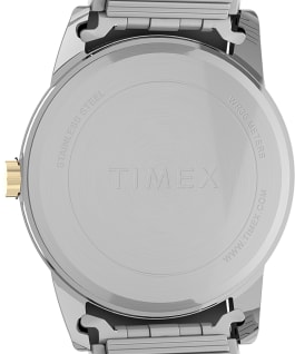Easy Reader 38mm Stainless Steel Expansion Band Watch with Perfect Fit Two-Tone/White large