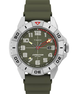Expedition North Ridge 41mm Silicone Strap Watch Silver-Tone/Green large