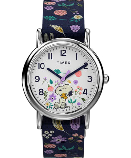 Timex Weekender x Peanuts Floral Silver-Tone/Blue/White large