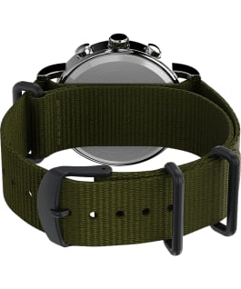 Expedition Scout 40mm Fabric Strap Watch AMZ Silver-Tone/Green/Cream large