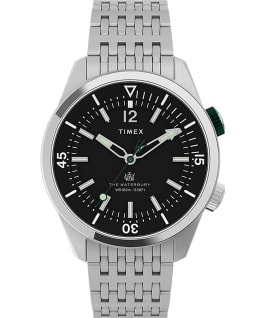 Waterbury Dive 41mm Stainless Steel Bracelet Watch Stainless-Steel/Black/Green large