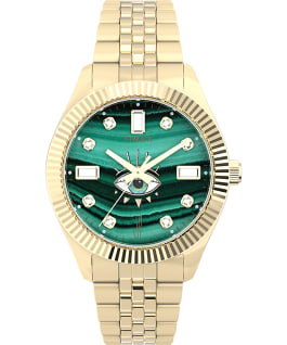 Timex Legacy X Jacquie Aiche 36mm Gemstone Dial Stainless Steel Bracelet Watch Gold-Tone/Green large