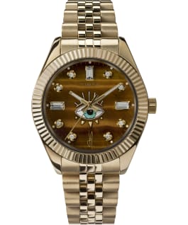 Timex Legacy X Jacquie Aiche 36mm Gemstone Dial Stainless Steel Bracelet Watch Gold-Tone/Brown large