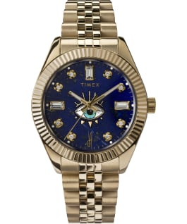 Timex Legacy X Jacquie Aiche 36mm Gemstone Dial Stainless Steel Bracelet Watch Gold-Tone/Blue large