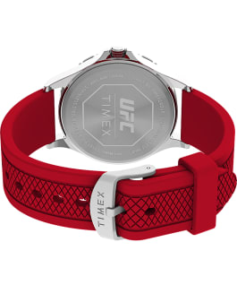 Timex UFC Gamer 42mm Silicone Strap Watch Silver-Tone/Red large