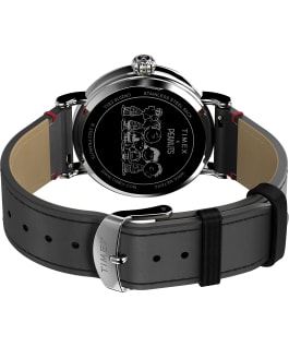 Timex Standard x Peanuts Featuring Snoopy Holiday 40mm Leather Strap Watch Silver-Tone/Black/Red large