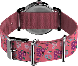 Weekender 31mm Fabric Strap Watch Silver-Tone/Pink/White large