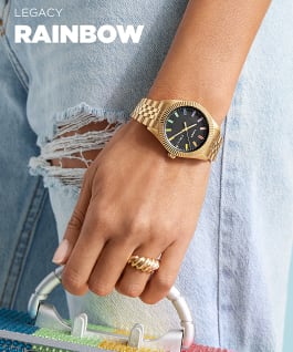 Legacy Rainbow 36mm Stainless Steel Bracelet Watch Gold-Tone/Black large