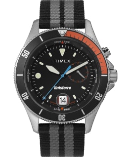 Timex x Finisterre 41mm Tide Tracking Stainless Steel Watch Stainless-Steel/Black large