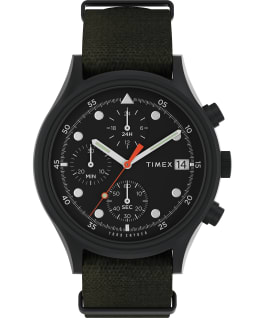Timex X Todd Snyder MK1 42mm Fabric Strap Watch Black/Green large