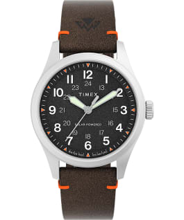 Expedition North Field Solar 36mm Eco Friendly Leather Strap Watch Stainless-Steel/Brown/Black large