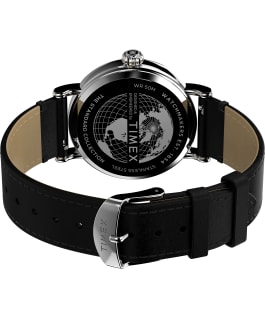 Timex Standard D&iacute;a de los Muertos 40mm Leather Strap Watch Black/Silver-Tone/Black large