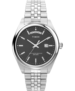 Legacy Day and Date 41mm Stainless Steel Bracelet Watch Stainless-Steel/Black large