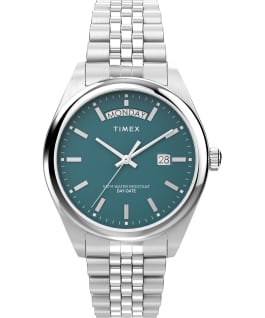 Legacy Day and Date 41mm Stainless Steel Bracelet Watch Stainless-Steel/Green large