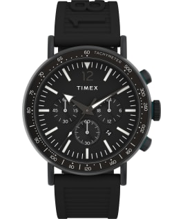Timex Standard Tachymeter Chronograph 43mm Eco Friendly Resin Strap Watch Black large