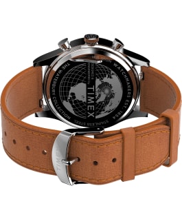Waterbury Traditional Chronograph 39mm Leather Strap Watch Tan/Black large