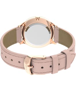 Modern Dress 32mm Leather Strap Watch with Crystals Rose-Gold-Tone/Pink/White large