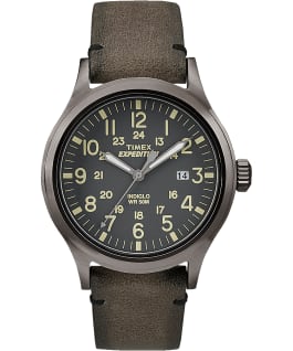 Expedition Scout 40mm Leather Watch Gray/Brown large