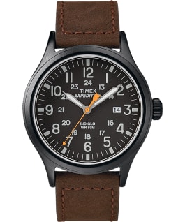 Expedition Scout 40mm Leather Watch Black/Brown large