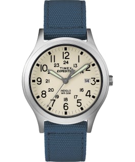 Expedition Scout 43mm Leather Watch Blue large
