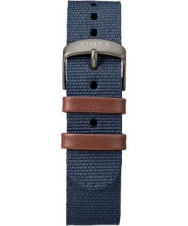 Montre Scout 40&nbsp;mm Bracelet en tissu Gris/Bleu large