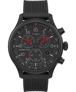 Expedition Field Chronograph 43mm Resin Strap Watch AMZ Black large