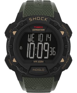 Expedition Chrono Alarm Timer 43mm Resin Strap Watch AMZ Black/Green/Tan large
