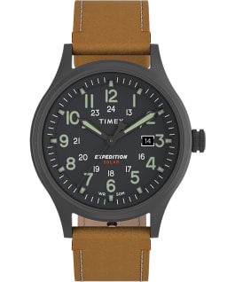 Expedition Scout Solar 40mm Leather Strap Watch AMZ Gunmetal/Tan/Gray large