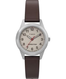 Expedition Field Mini 26mm Leather Strap Watch IP-Steel/Brown/Cream large