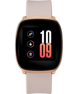 iConnect by Timex Premium Active 36mm Silicone Strap Smartwatch Rose-Gold-Tone/Pink large
