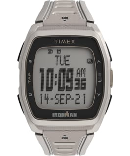 TIMEX IRONMAN T300 Silicone Strap Watch White/Black large