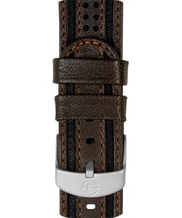 18mm Fabric with Leather Strap Brown large