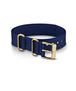 16mm Blue Nylon with Gold Accents Strap Blue large
