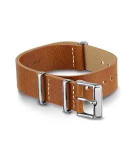 20mm Slip Thru Leather Strap Tan large