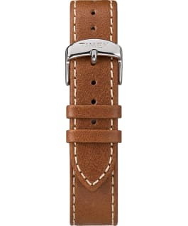 20mm Leather with White Stitching Replacement Strap Brown large