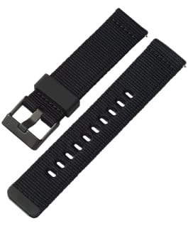 22mm Quick Release Black and Camo Fabric Strap Black large