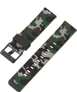 22mm Quick Release Green and Camo Fabric Strap Camo large
