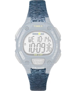 Replacement Resin 14mm Patterned Strap for Ironman Classic 30 Mid-Size Blue large