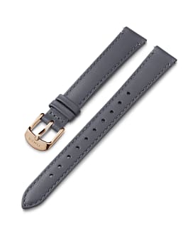 14mm Rose Gold Tone Buckle Leather Strap Gray large