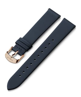 18mm Rose Gold Tone Buckle Leather Strap Blue large