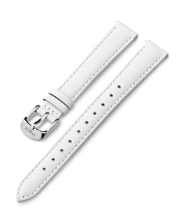 14mm Silver Buckle Leather Strap White large