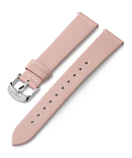 18mm Silver Tone Buckle Leather Strap Pink large