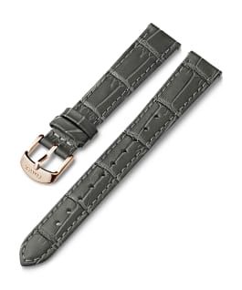 16mm Crocodial Pattern Leather Strap Gray large