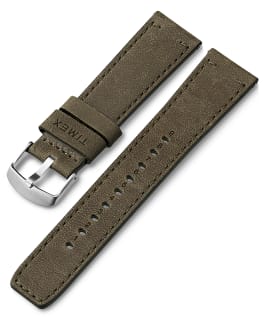 22mm Quick Release Leather Strap Green large