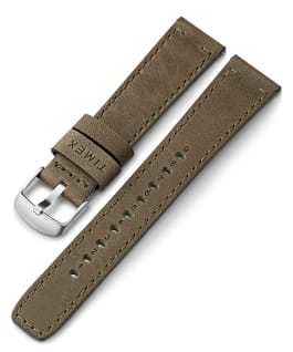 20mm Quick Release Leather Strap Green large