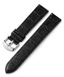 20mm Crocodile Pattern Quick Release Leather Strap Black large