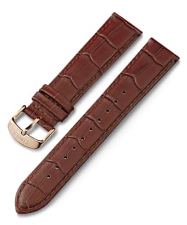 20mm Crocodile Pattern Quick Release Leather Strap Brown large