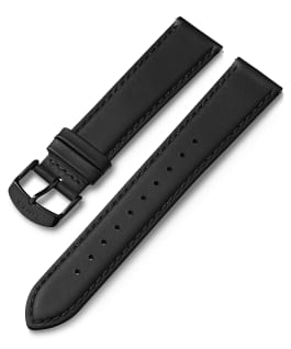 20mm Black Buckle Quick Release Leather Strap Black large