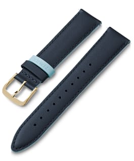 20mm Leather Strap with Colored Keeper Blue large